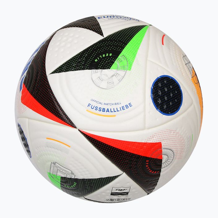 Adidas Fussballiebe Pro ball white/black/glow blue size 5 3