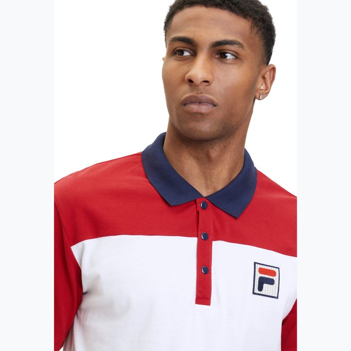 FILA men's polo shirt Lianshan Blocked bright white-true red 4