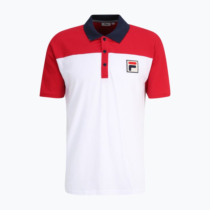 FILA men's polo shirt Lianshan Blocked bright white-true red 5