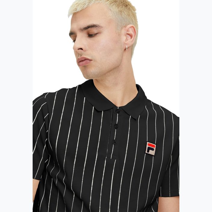 FILA men's polo shirt Luckenwalde black/bright white striped 4