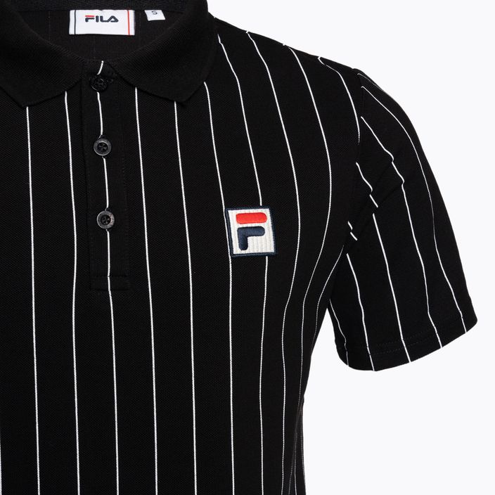 FILA men's polo shirt Luckenwalde black/bright white striped 7