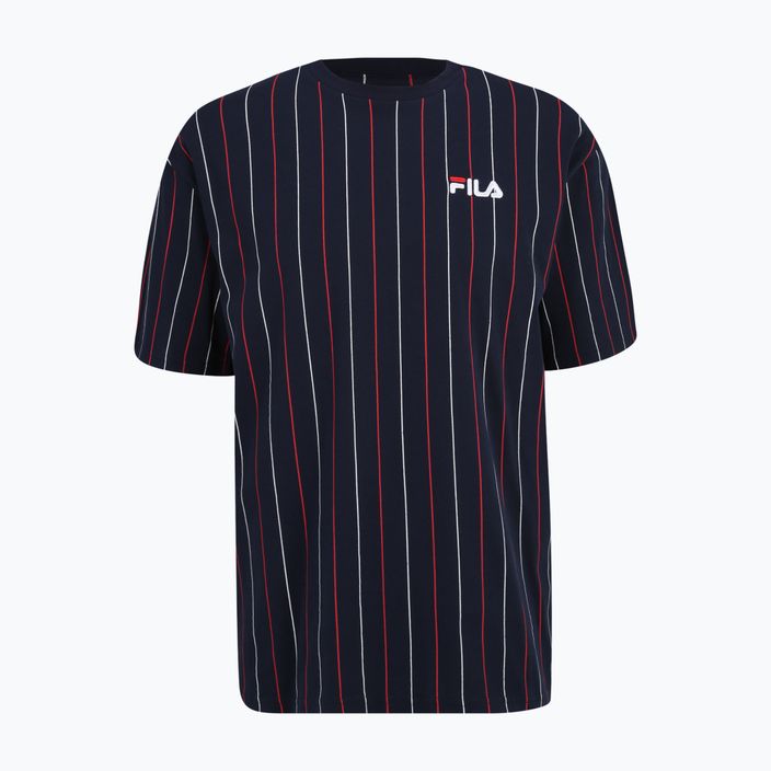 FILA men's Lobito Pinstriped black iris/two colour stiped T-shirt 5