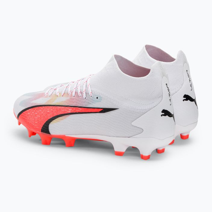 Men's football boots PUMA Ultra Pro FG/AG puma white/puma black/fire orchid 3
