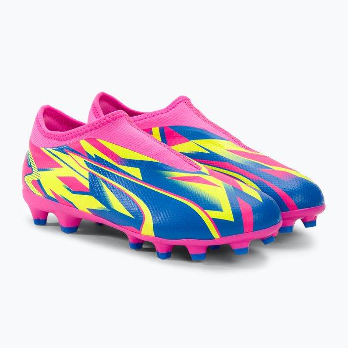 PUMA Ultra Match Ll Energy FG/AG Jr children's football boots luminous pink/ultra blue/yellow alert 4