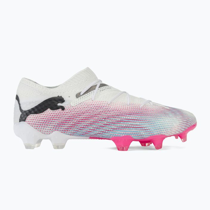 PUMA Future 7 Ultimate Low FG/AG white/black/poison pink/bright aqua/silver mist football boots 2