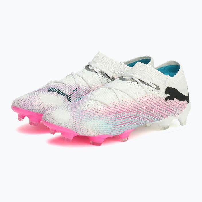 PUMA Future 7 Ultimate Low FG/AG white/black/poison pink/bright aqua/silver mist football boots 10