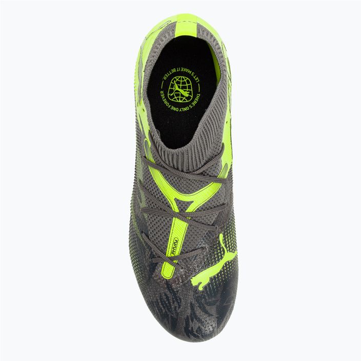 PUMA Future 7 Match Rush FG/AG strong grey/cool dark grey/electric lime children's football boots 5