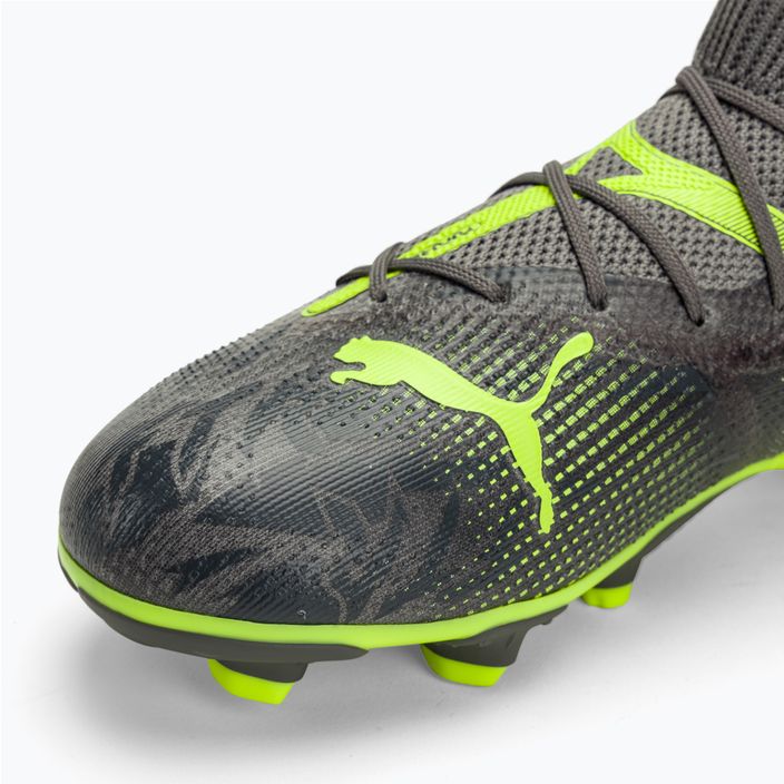 PUMA Future 7 Match Rush FG/AG strong grey/cool dark grey/electric lime children's football boots 7
