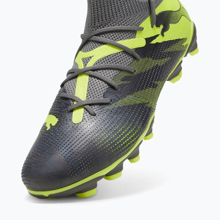 PUMA Future 7 Match Rush FG/AG strong grey/cool dark grey/electric lime children's football boots 12