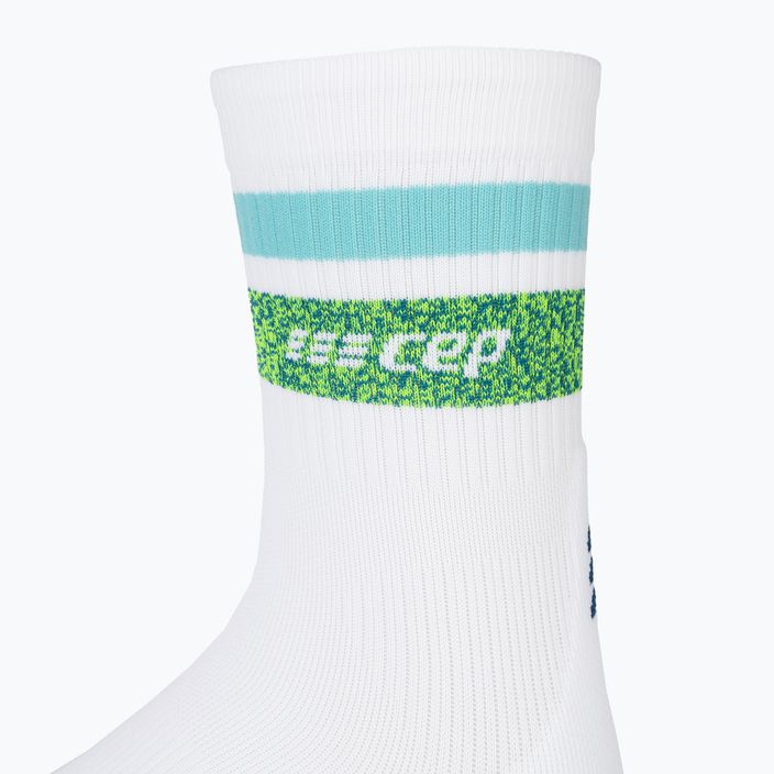 CEP Miami Vibes 80's men's compression running socks white/green aqua 5