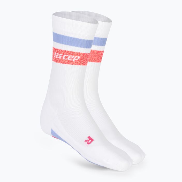 CEP Miami Vibes 80's men's compression running socks white/pink sky