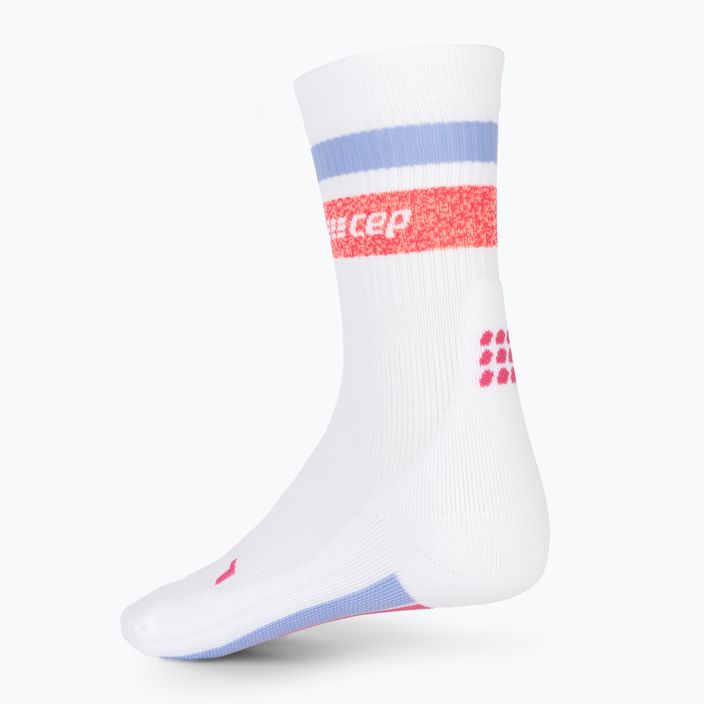 CEP Miami Vibes 80's men's compression running socks white/pink sky 4