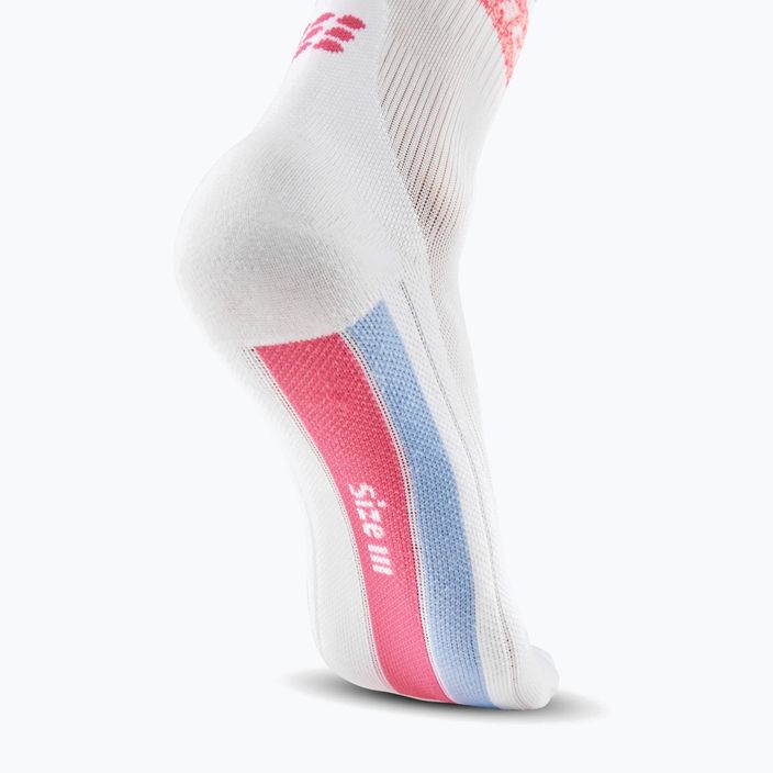 CEP Miami Vibes 80's men's compression running socks white/pink sky 6