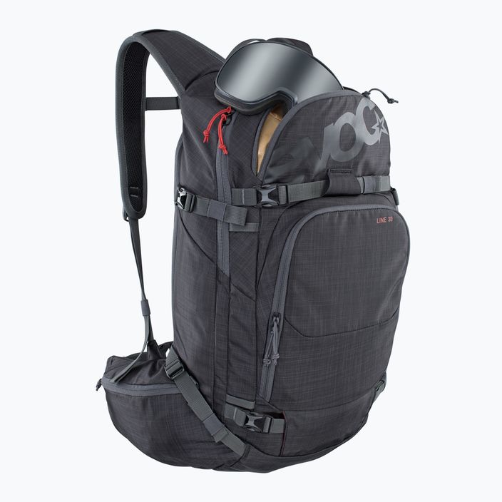 EVOC Line 30 heather carbon grey ski backpack 3
