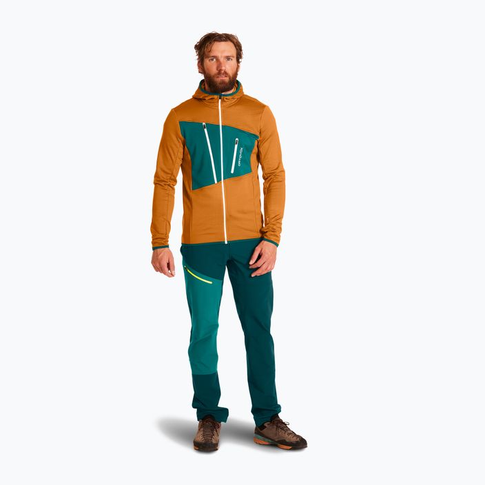 Men's trekking sweatshirt Ortovox Fleece Grid Hoody brown 87211 2