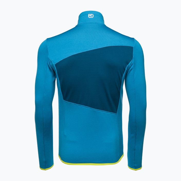 Men's ORTOVOX Fleece Sweatshirt Grid blue 8721200031 2