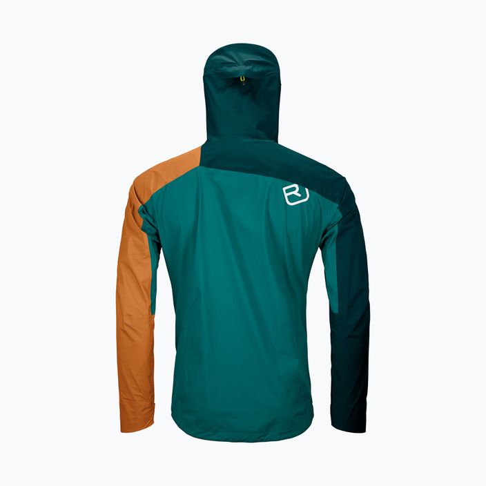 Men's ORTOVOX Westalpen 3L Light rain jacket green 7025200026 8