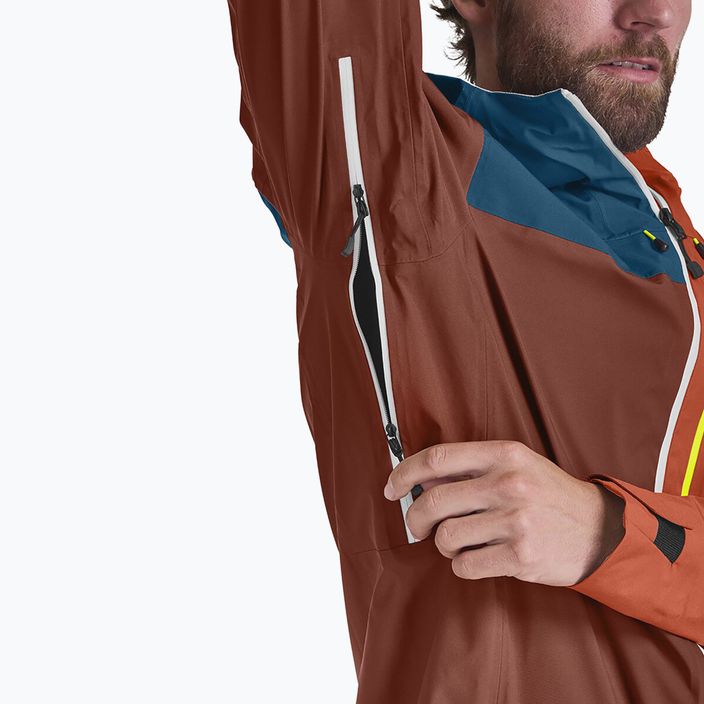 Men's skit jacket ORTOVOX 3L Ortler clay orange 3