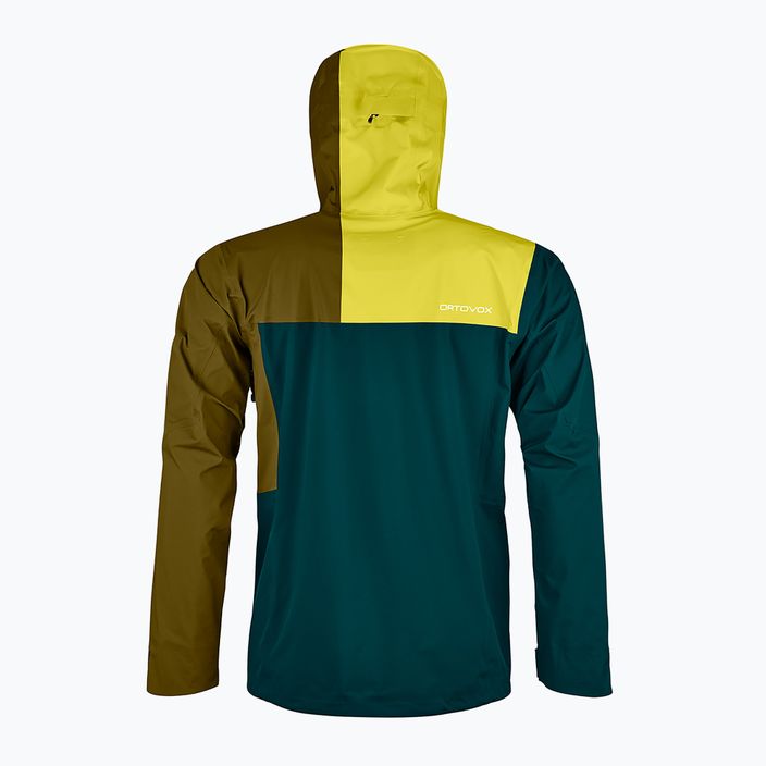 Men's ORTOVOX 3L Ortler rain jacket green 7071600006 2