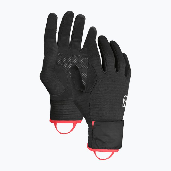 Women's Ski Gloves ORTOVOX Fleece Grid Cover black raven 8