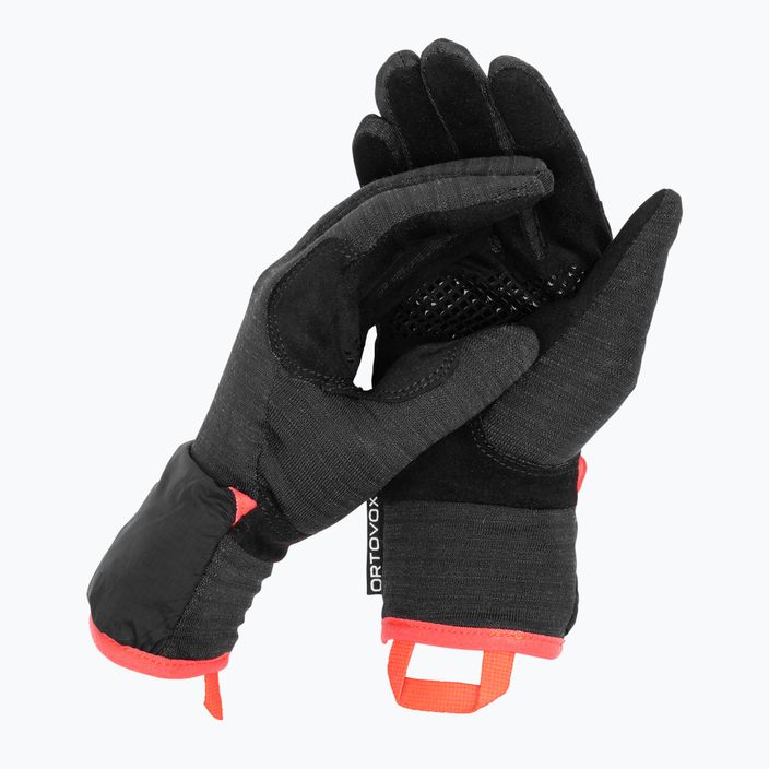 Women's Ski Gloves ORTOVOX Fleece Grid Cover black raven