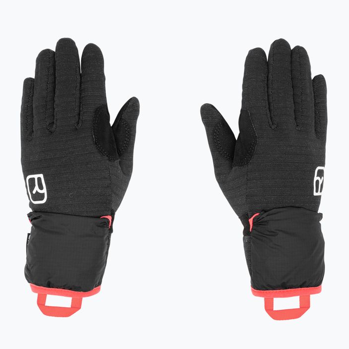 Women's Ski Gloves ORTOVOX Fleece Grid Cover black raven 3