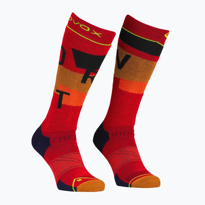 Men's ski socks ORTOVOX Freeride Long Socks Cozy cengla rossa 5