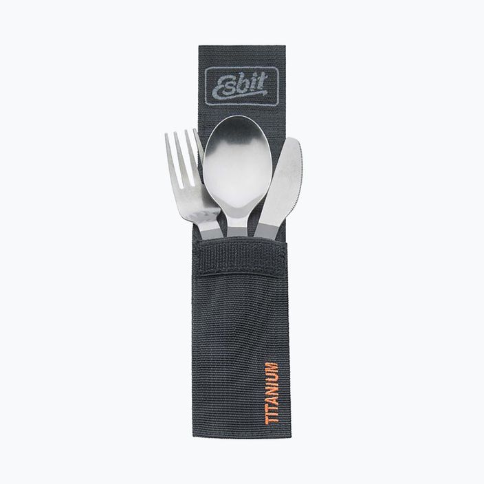 Esbit 3-Pcs Titanium Cutlery-Set W/ Carabiner And Pocket titanium 2