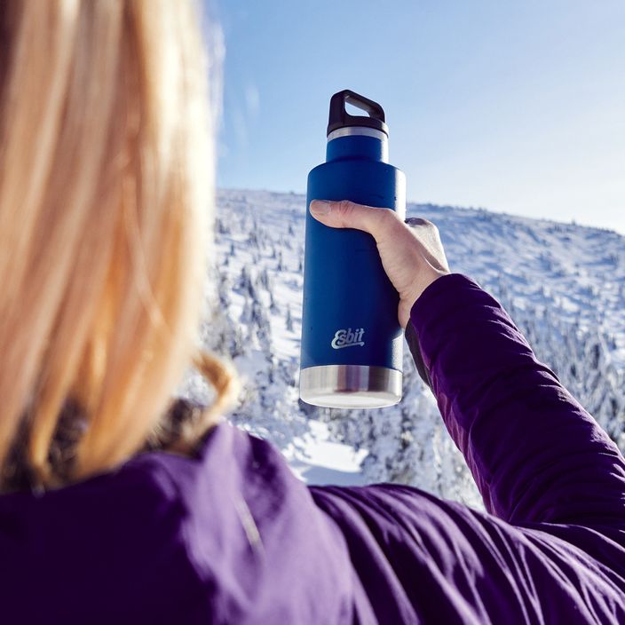 Esbit Sculptor Stainless Steel Insulated Thermal Bottle "Standard Mouth" 750 ml polar blue 7