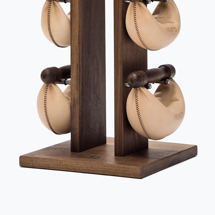 NOHrD SwingBell dumbbells with stand Tower Classic Nature Walnut 2-8 kg 4