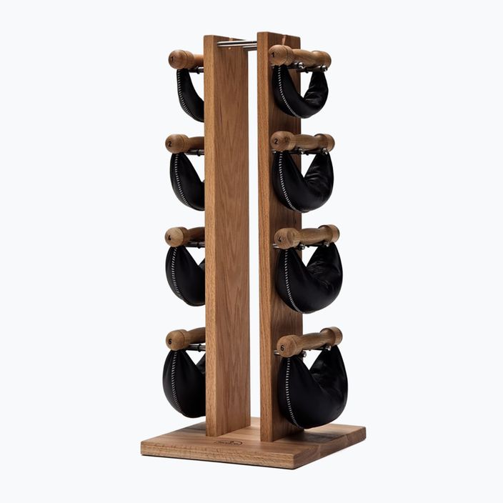 NOHrD SwingBell dumbbells with Tower Oak stand 2-8 kg