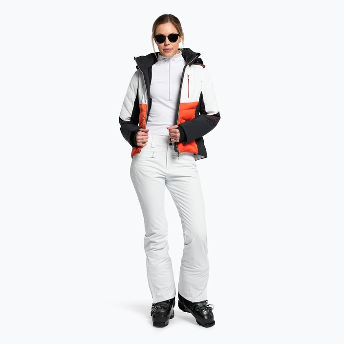 Women's ski jacket Descente Evelyn 30 orange and white DWWUGK23 2