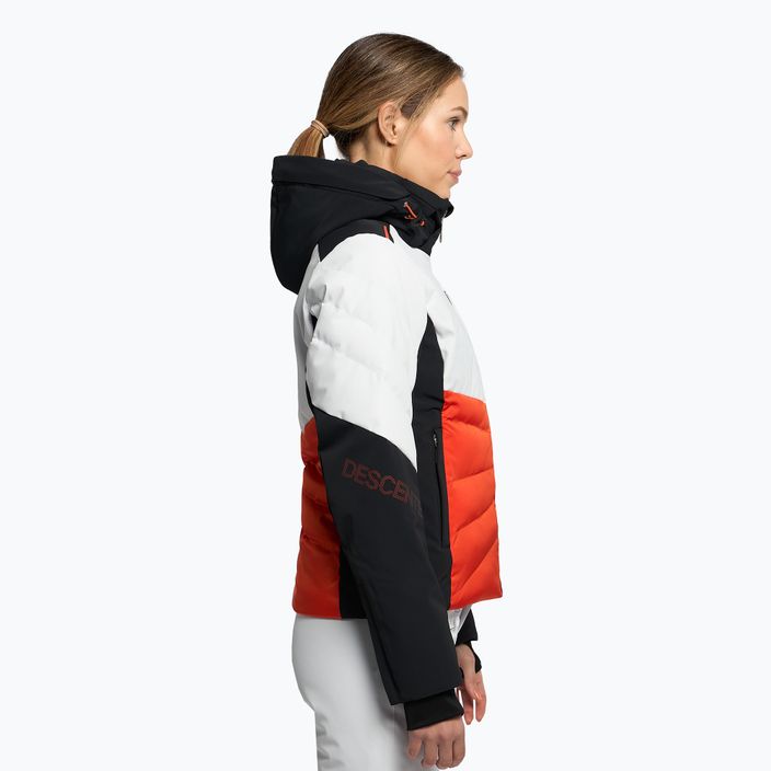 Women's ski jacket Descente Evelyn 30 orange and white DWWUGK23 3