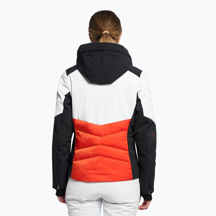 Women's ski jacket Descente Evelyn 30 orange and white DWWUGK23 4