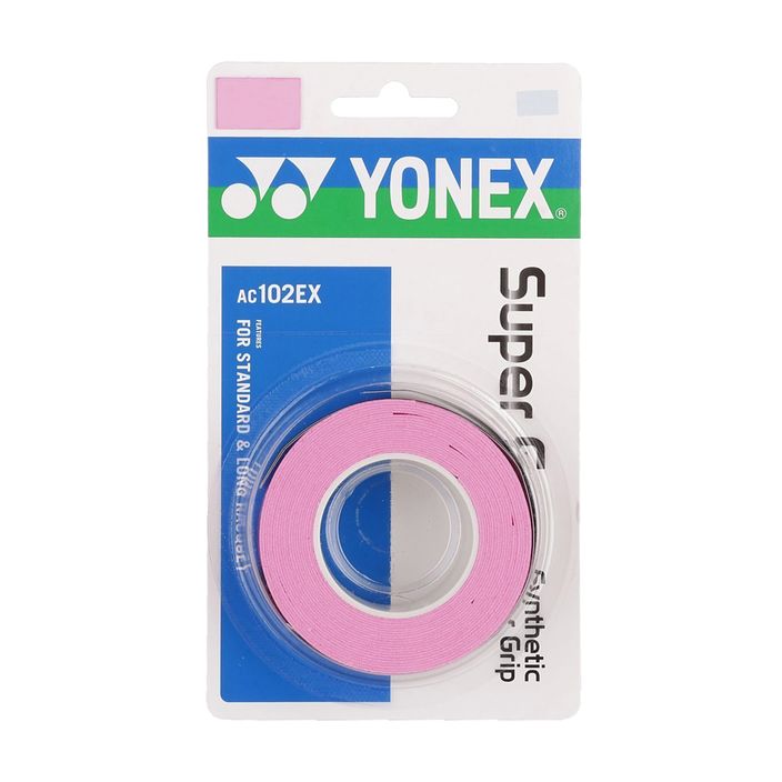 Badminton racket wraps YONEX AC 102 EX 3 pcs french pink 2