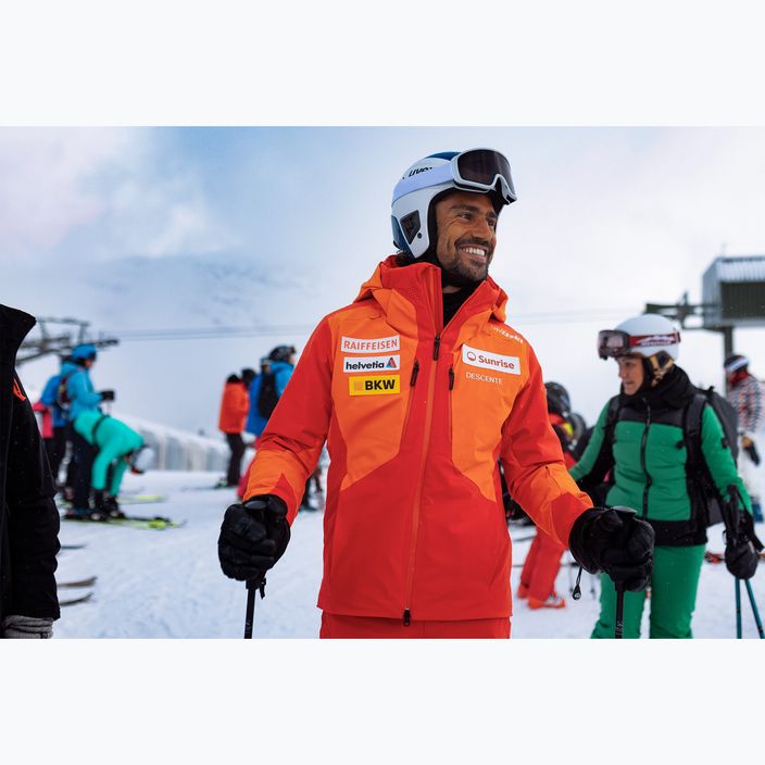 Men's Descente Swiss mandarin orange ski jacket 12
