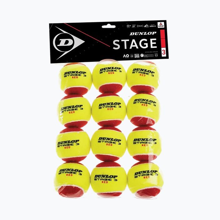 Dunlop Stage 3 children's tennis balls 12 pcs red/yellow 601344