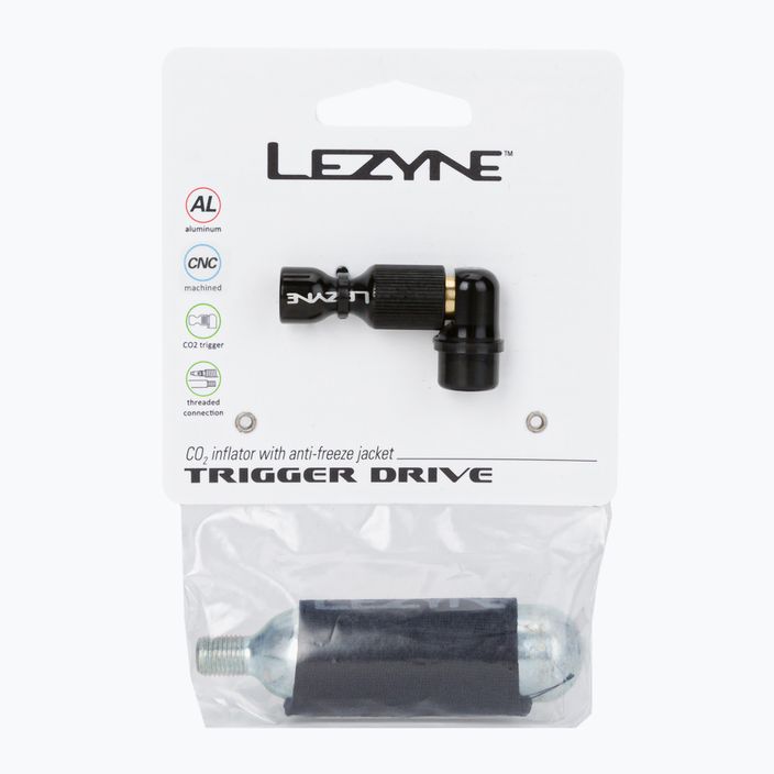 Lezyne TRIGGER DRIVE CO2 cartridge-operated bicycle inflator + 1x cartridge black LZN-1-C2-TRDR-V104