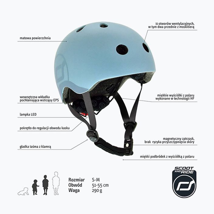 Scoot & Ride children's helmet S-M steel 7