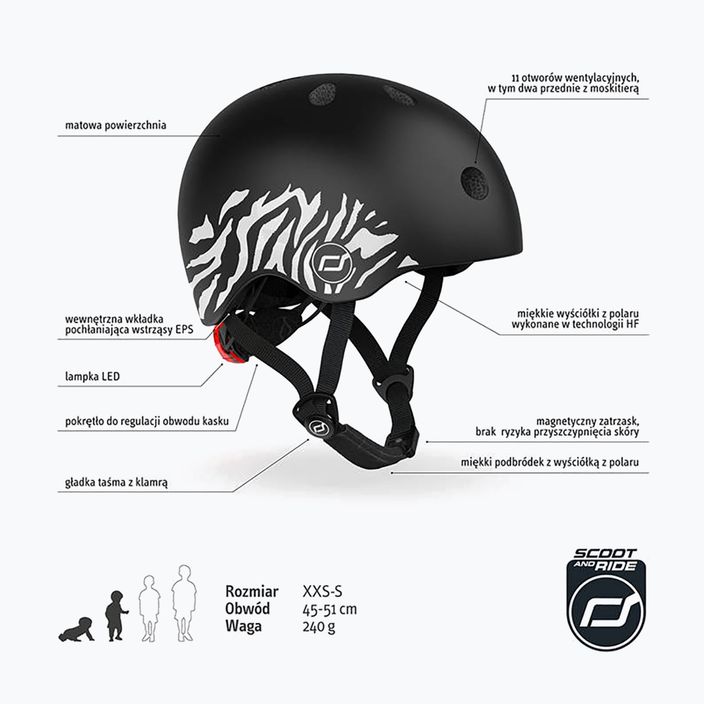 Scoot & Ride children's helmet XXS-S zebra 7