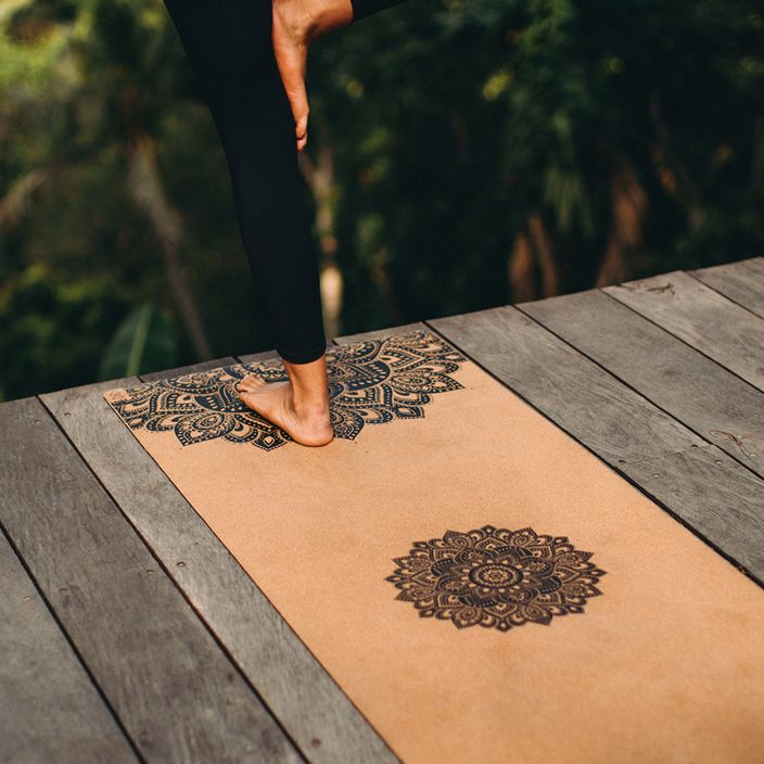Yoga Design Lab Cork 3.5 mm brown Mandala Black yoga mat 8