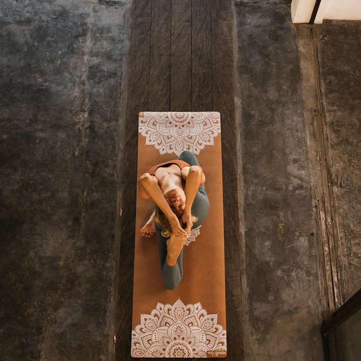 Yoga Design Lab Cork 3.5 mm brown Mandala White yoga mat 8