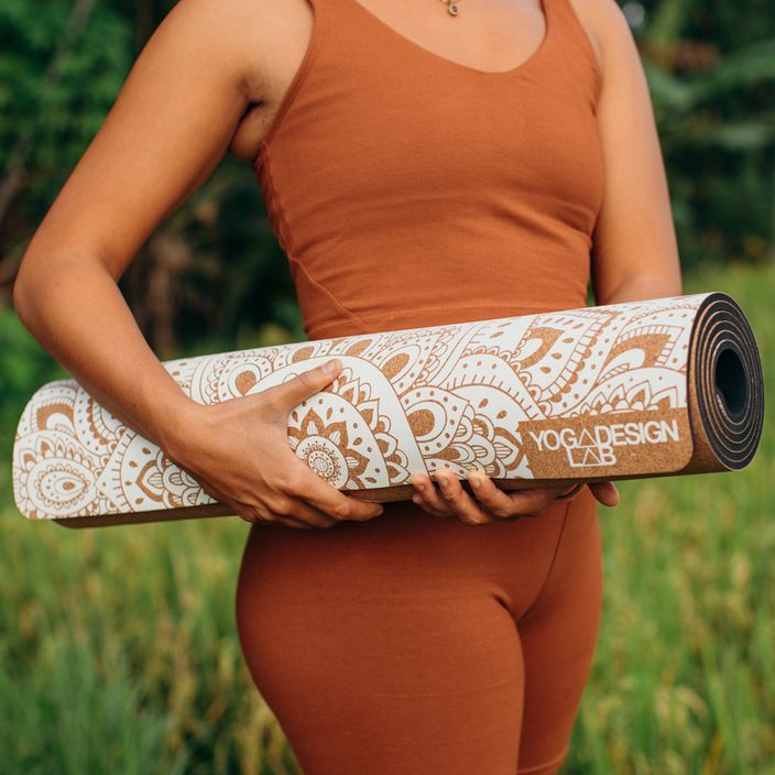 Yoga Design Lab Cork 3.5 mm brown Mandala White yoga mat 9