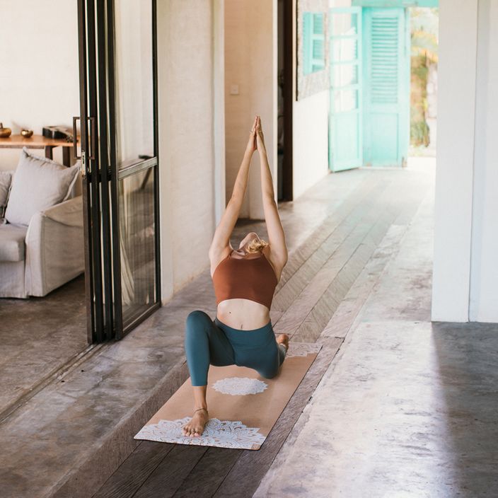 Yoga Design Lab Cork 5.5 mm brown Mandala White yoga mat 8