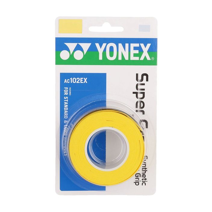 Wraps for badminton rackets YONEX AC 102 EX 3 pcs. yellow 2