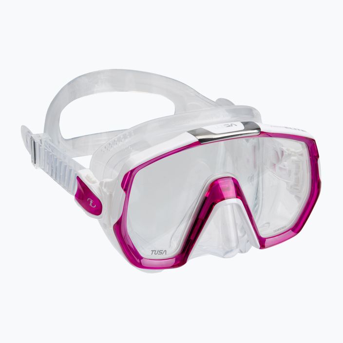 TUSA Freedom Elite pink and clear diving mask M-1003