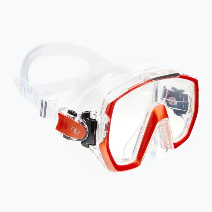 TUSA Freedom Elite orange and clear diving mask M-1003