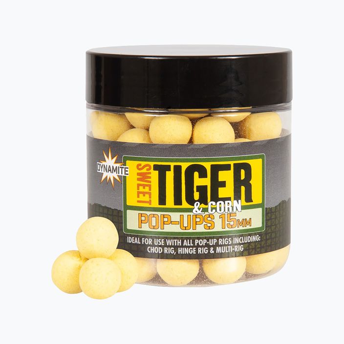 Dynamite Baits Sweet Tiger Corn Pop Up 15mm yellow ADY041015 floating carp boilies