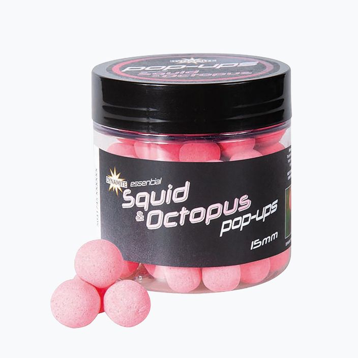 Dynamite Baits Squid Octopus Fluoro Pop Up 15mm pink ADY041611 floating carp boilies