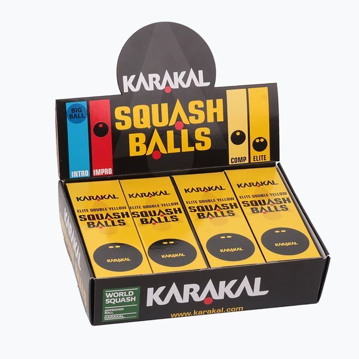 Squash balls Karakal Elite Double Yellow Dot 12 pcs black 3